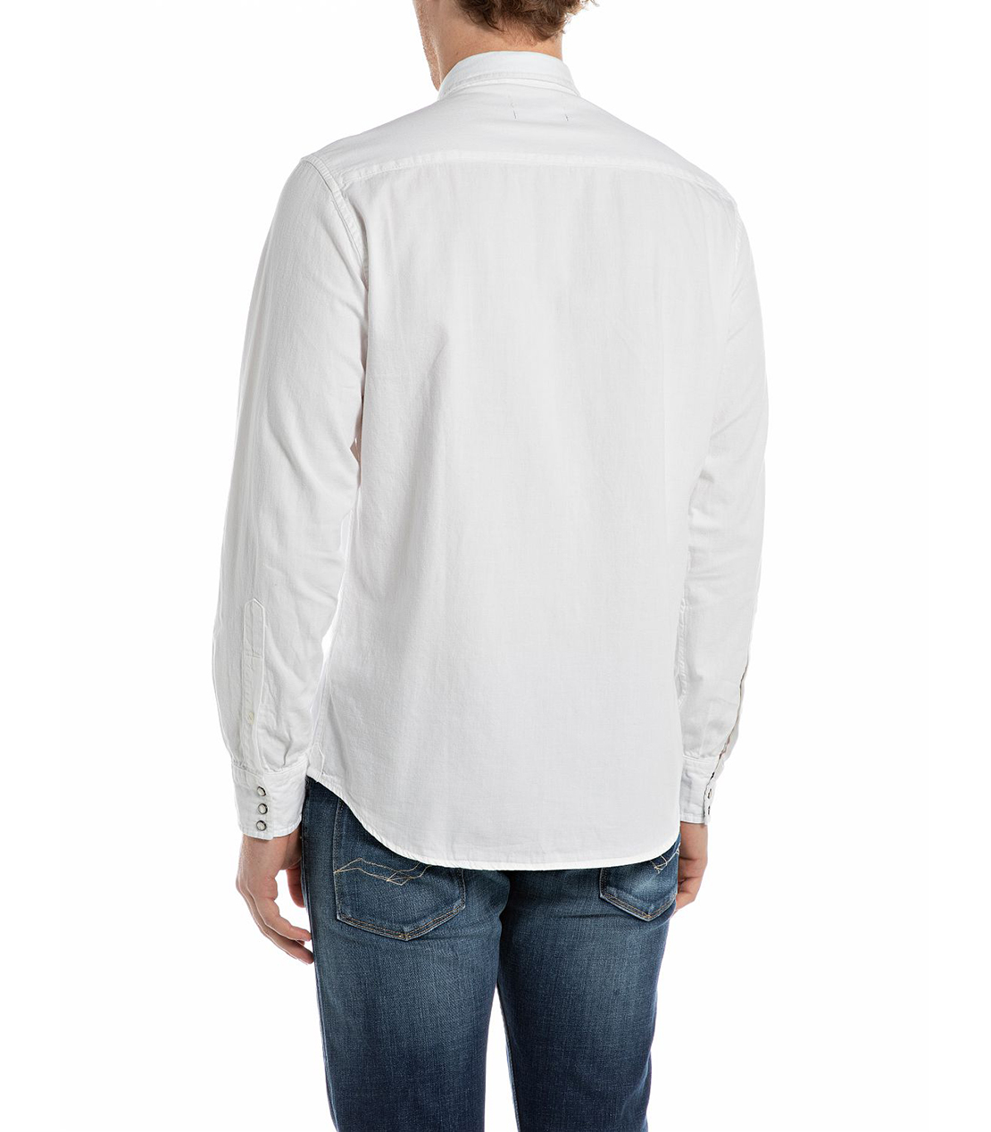 リサイクルコットン ホワイトコットンデニムシャツ 詳細画像 ホワイト 2